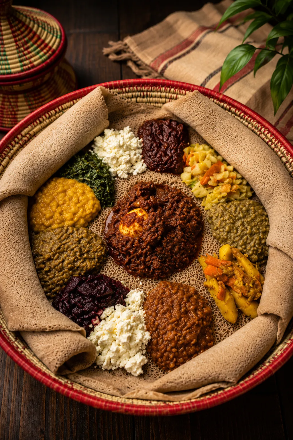 Ethiopian-Eritrean injera platters from Baro Ethiopian-Eritrean Cuisine delivered to North End, Winnipeg